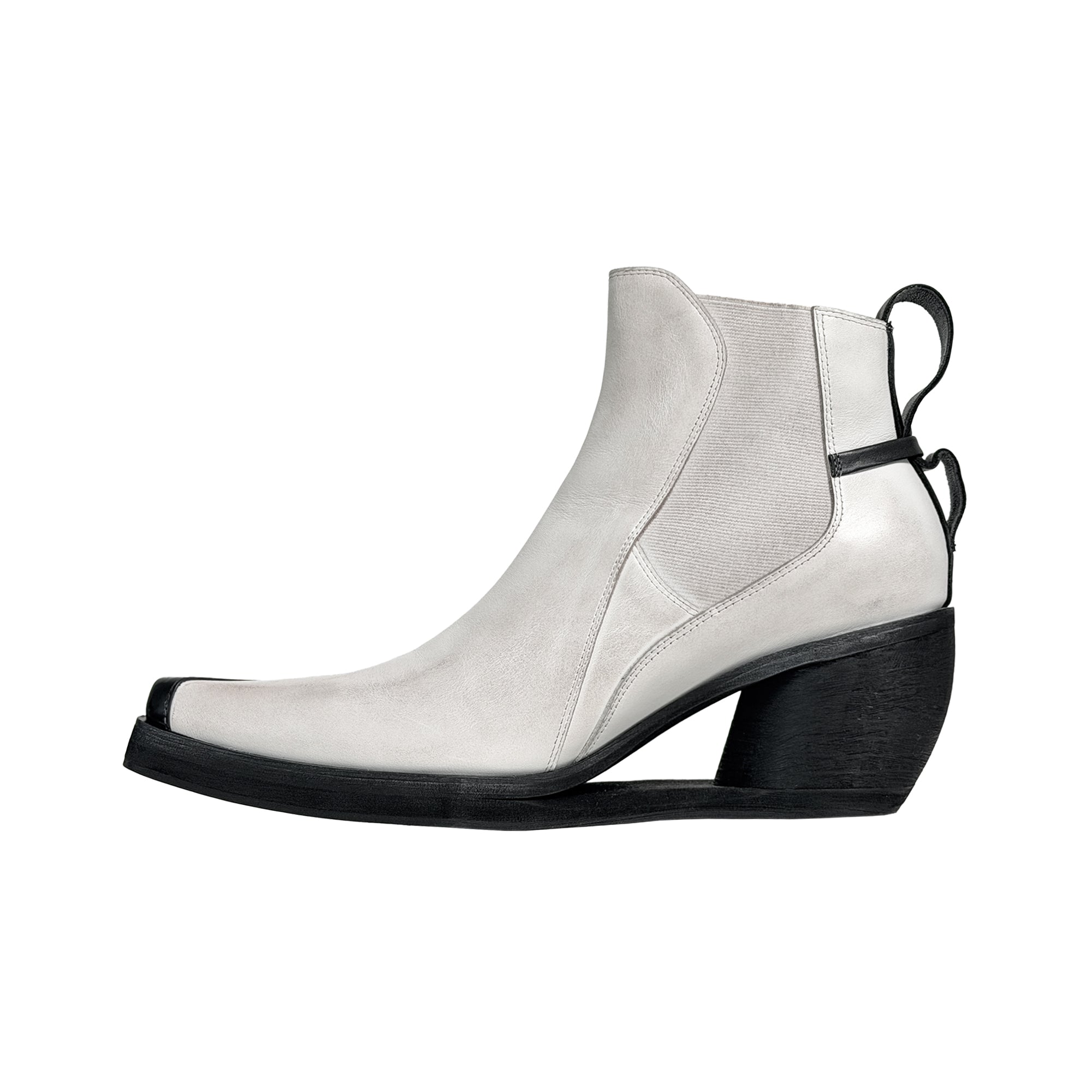 SCRY Dig Chelsea Boots "Black / White Rub"
