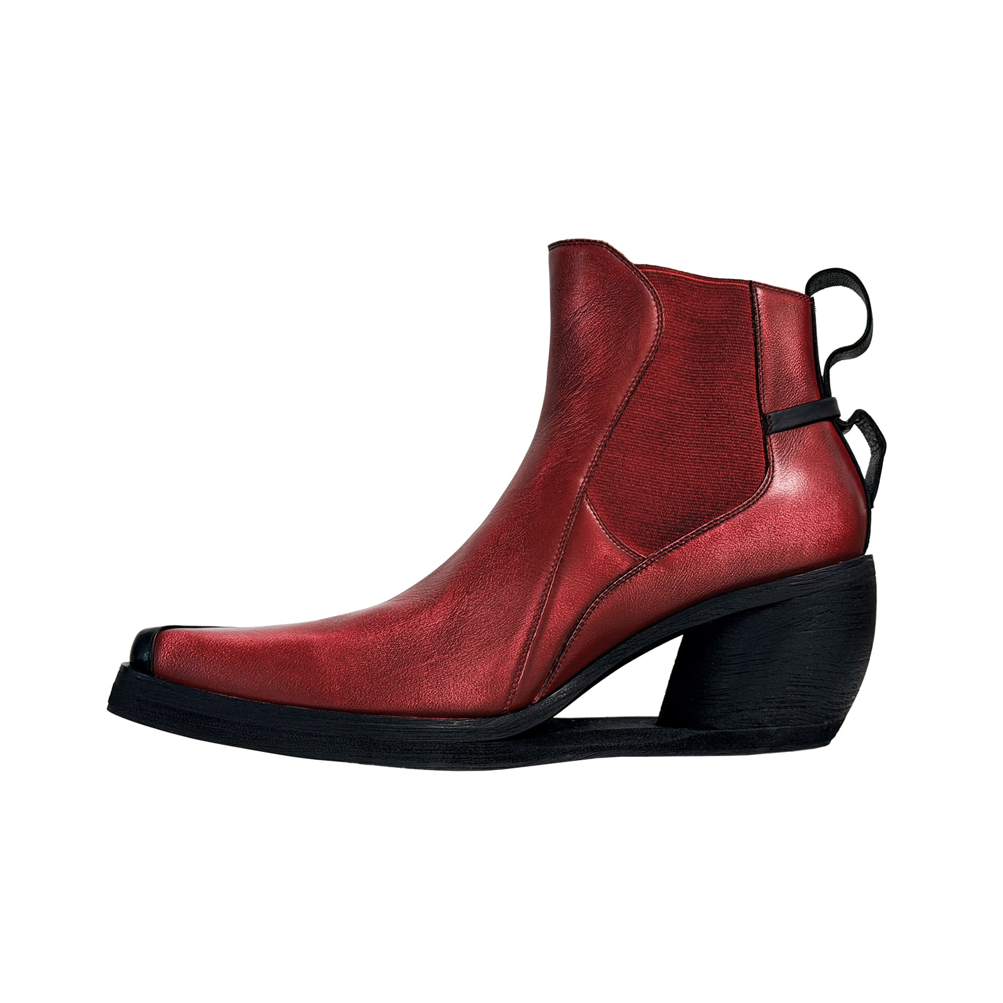 SCRY Dig Chelsea Boots "Black / Red Rub"