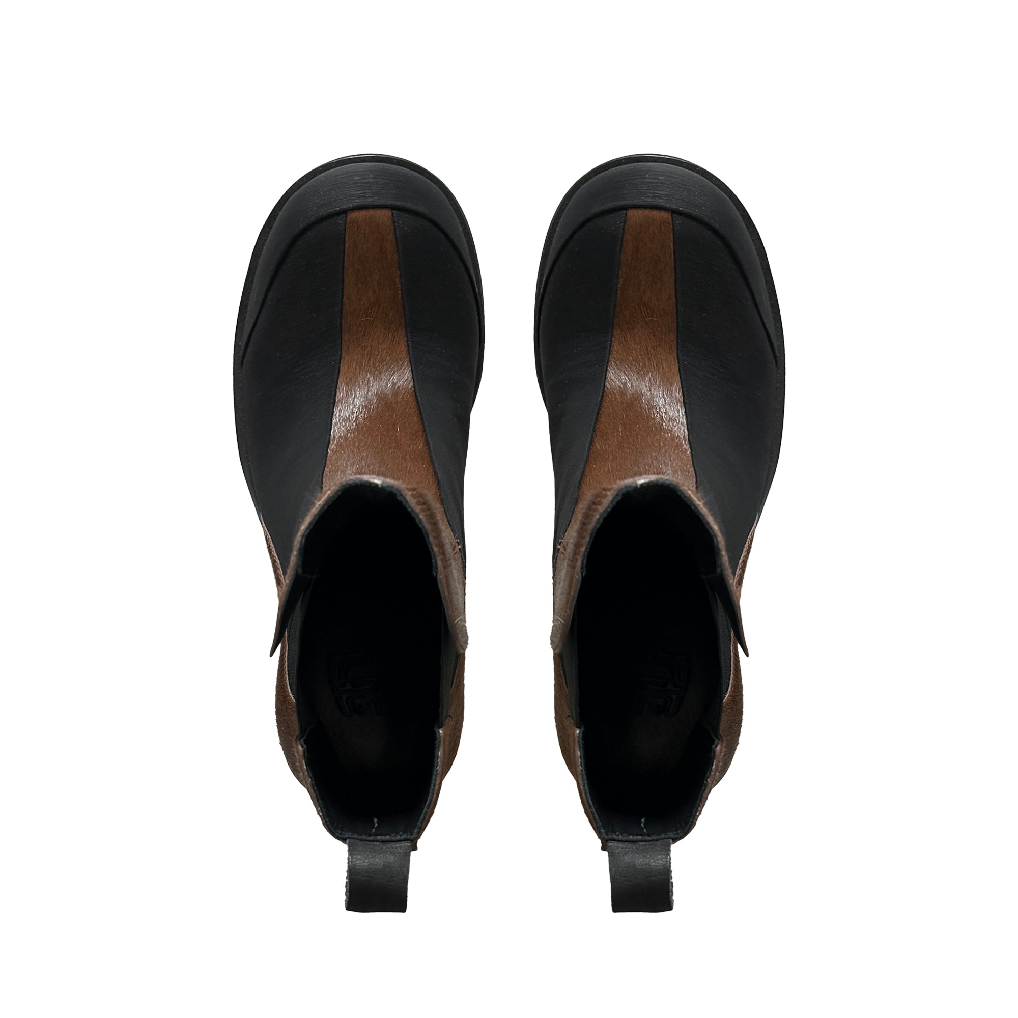 SCRY Dig Lug Boots"Black / Brown Horse"