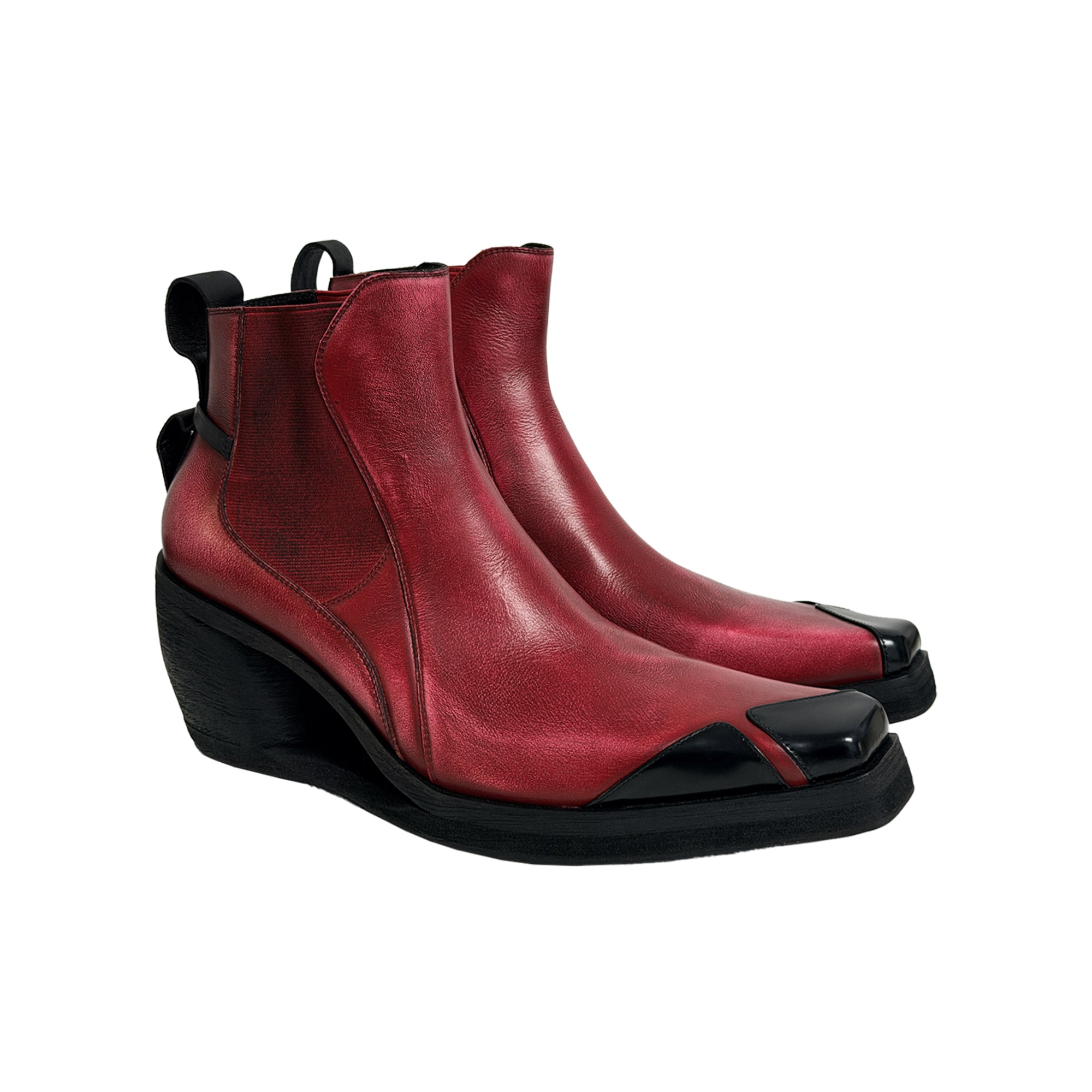 SCRY Dig Chelsea Boots "Black / Red Rub"
