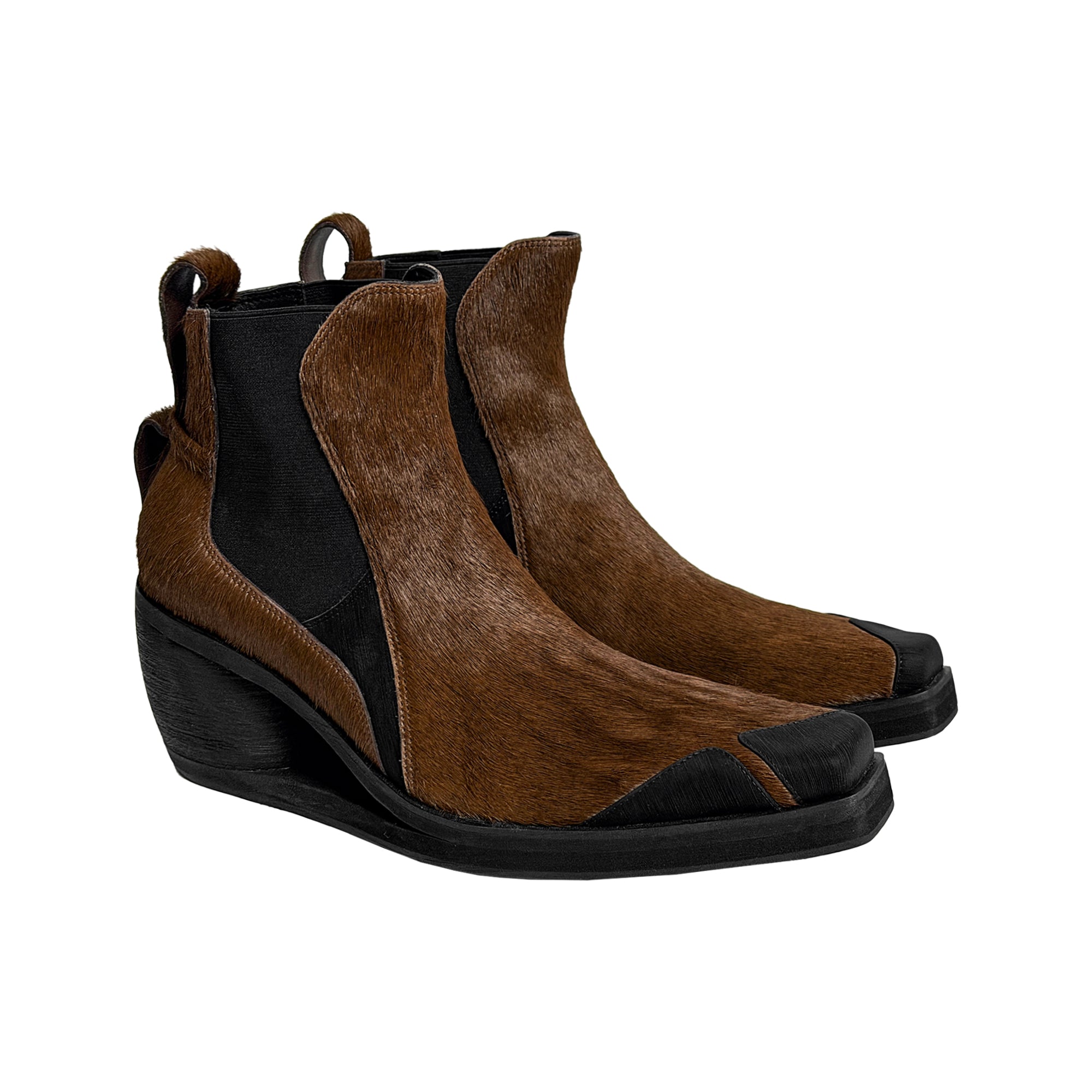 SCRY Dig Chelsea Boots "Black / Brown Horse"