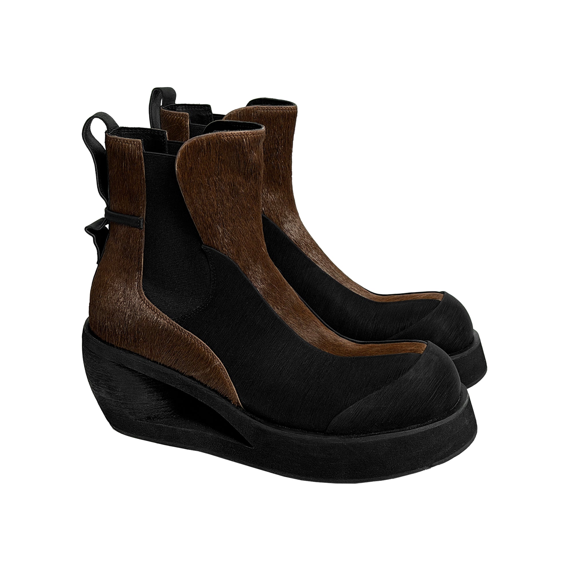 SCRY Dig Lug Boots"Black / Brown Horse"
